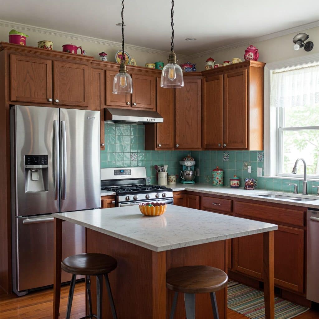 90s style kitchen with modernized functionality