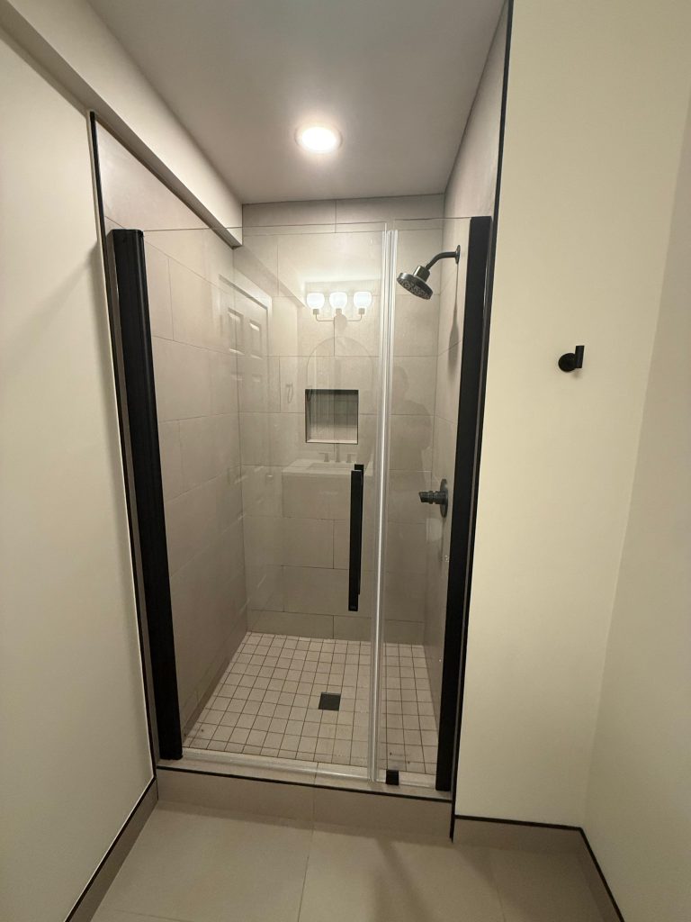 Finished Hoffman Estates bathroom remodeling project with updated shower and fixtures